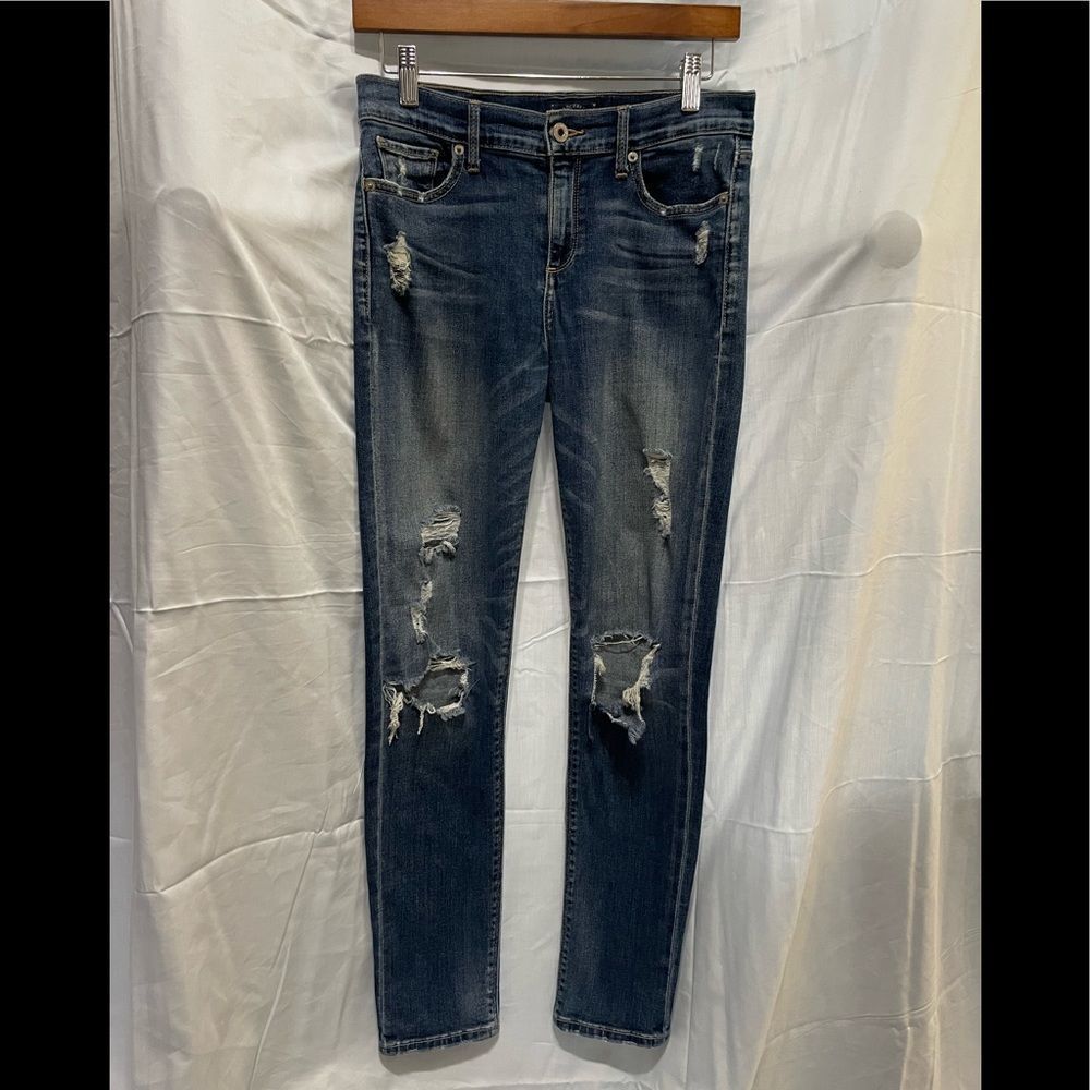 Lucky Brand Distressed Dark Wash Blue Jeans Jeggings